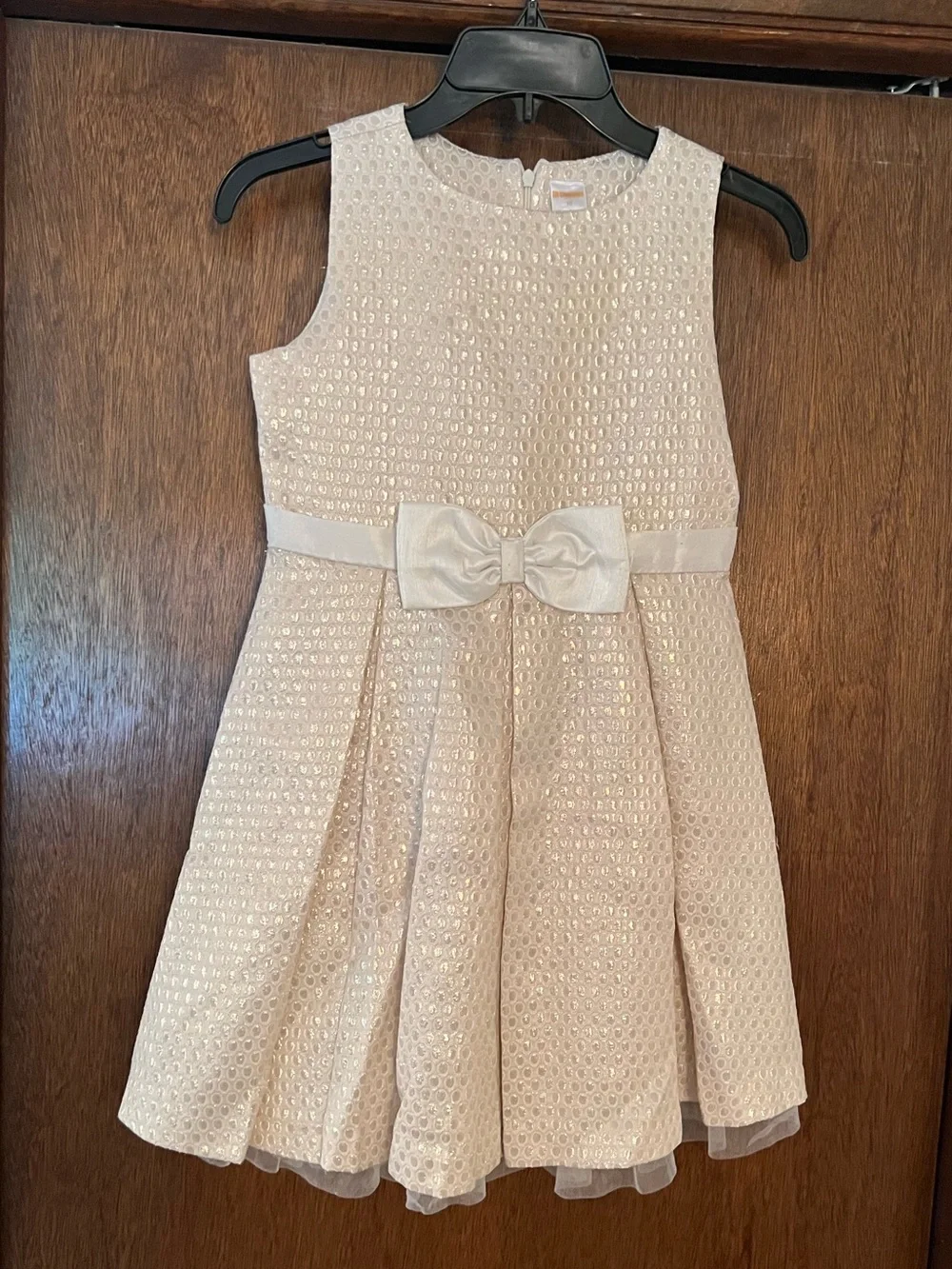 Girls Gymboree Size 10 Ivory Bow-Accent Party Dress